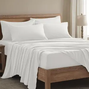 King Size Sheets Set - 6 Piece Luxuriously Soft & Cooling Sheets King Size - Ultra Soft 16" Deep Pocket King Sheet Set - Fitted Sheet & Pillowcase Sets (King White)