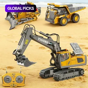 Remote Control Excavator, Bulldozer, Dump Truck, Construction Vehicle Toy with Light & Sound, Rc Construction Vehicles, Perfect Gift, Rc Controlled