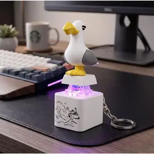 SummerWins Unisex Clicky Button Keychain - 3-Pack Style, 1PC Option, Rechargeable Animal Shapes (Seagull, Lizard, Snake) Sensory Toy with Click + Light, Sound, Anti-Anxiety Fidget for Bag, Car Keys (Party Gift, Home Supply)