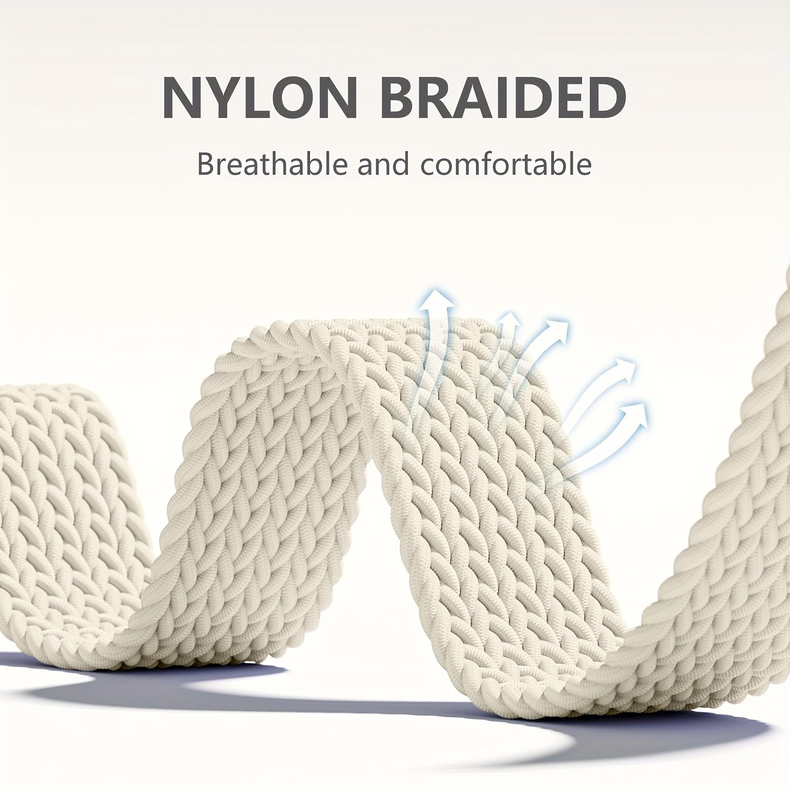 Elastic Braided Nylon Solo Loop Bands – Adjustable Stretch Strap 20/22mm for Samsung Galaxy Watch, Comfortable Sport Wristband, Unisex