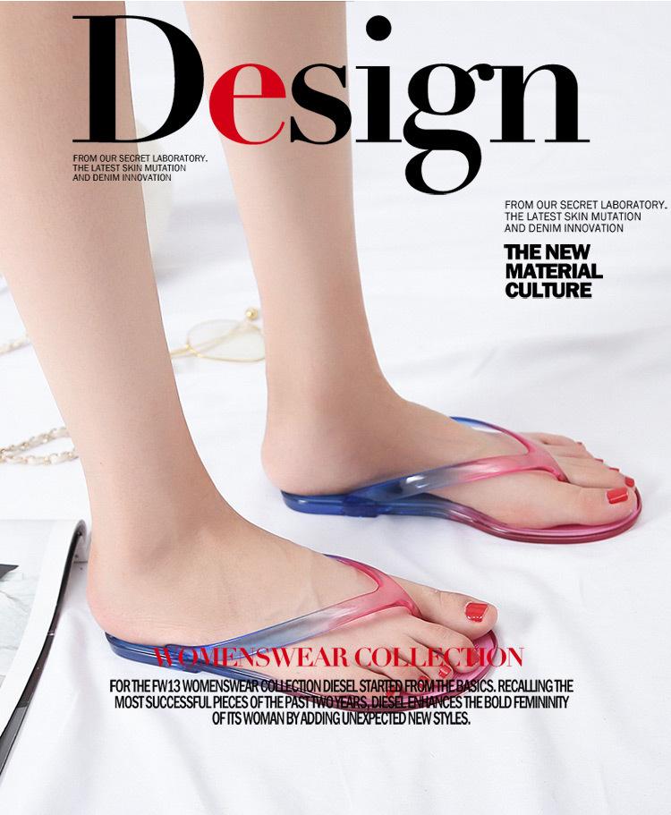 Rainbow Jelly SandalsJelly Flip Flops for Women With Flexible Sole, Soft Footbed Summer Sandals for Women