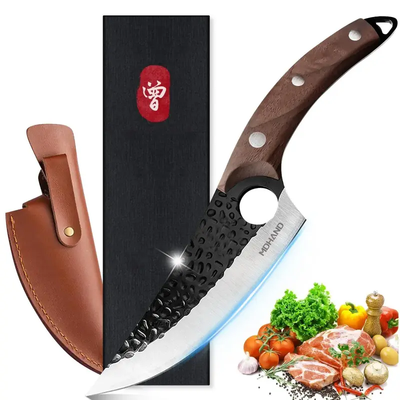 Butcher knife with sheath, Viking knife, full bladed japanese kitchen boning knife, camping, barbecue
