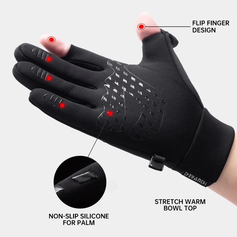 Men's Winter Waterproof Touchscreen Gloves, Durable Windproof Cycling Running Skiing Outdoor Sports Gloves, Warm Thermal Insulated Mitts