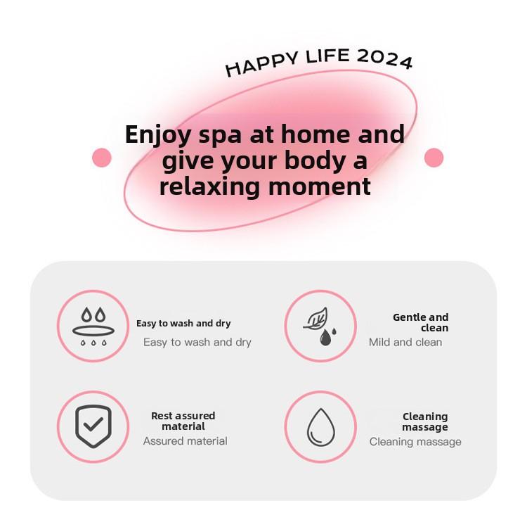 TikTok Best Selling Silicone Bath Scrubber Hanging Handheld Skin Friendly Deep Cleaning for Body Face Washing Exfoliating Shower Brush