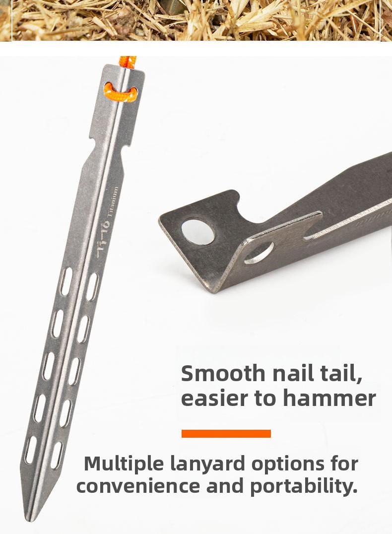 Titanium V - Shaped Tent Pegs High Strength Outdoor Camping Stakes for Beach Sand Snow Ground Anchors