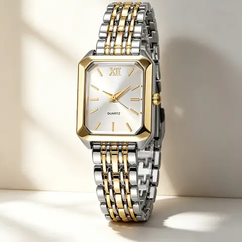 Elegant Square Quartz Watch, Dial, Stainless Steel Strap, Perfect Gift for Loved Ones, Durable and Precise Design, Versatile Daily Wear, Fashion Wristwatches