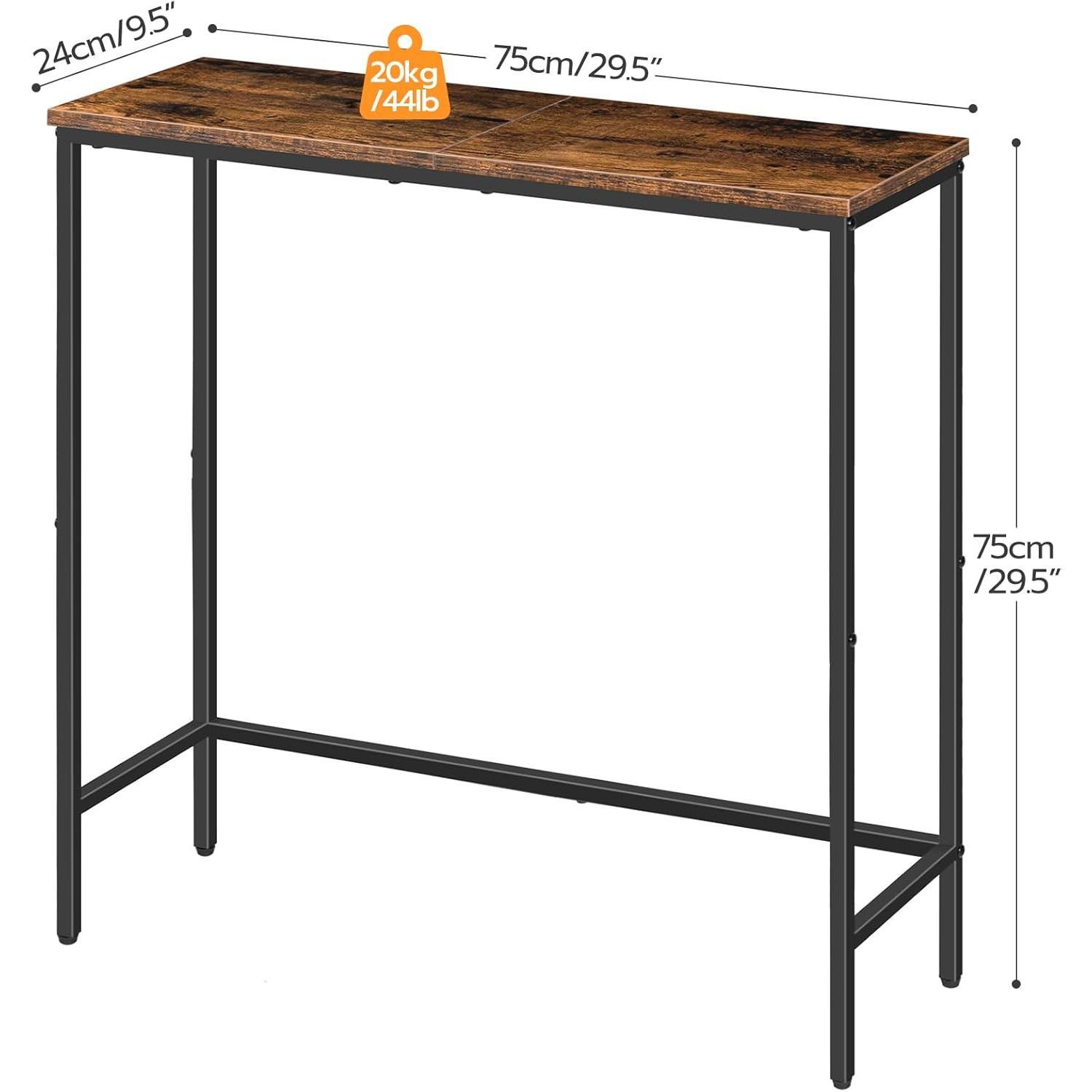 Narrow Console Table, 29.5" Small Entryway Table, Thin Sofa Side Display Table, for Hallway, Bedroom, Living Room, Foyer, Rustic Brown and Black BF75XG01 Narrow Console Table, 29.5" Small Entryway Table, Thin Sofa Side Display Table, for Hallway, Bedroom, Living Room, Foyer, Rustic Brown and Black BF75XG01