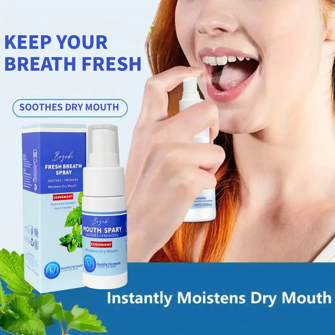 Mint Flavor Oral Spray, Breath Freshening Spray, Long-Lasting Fragrance, for Use Before Dates and After Meals, Suitable as a Gift for Friends, Holiday Gift, Mother's Day Gift