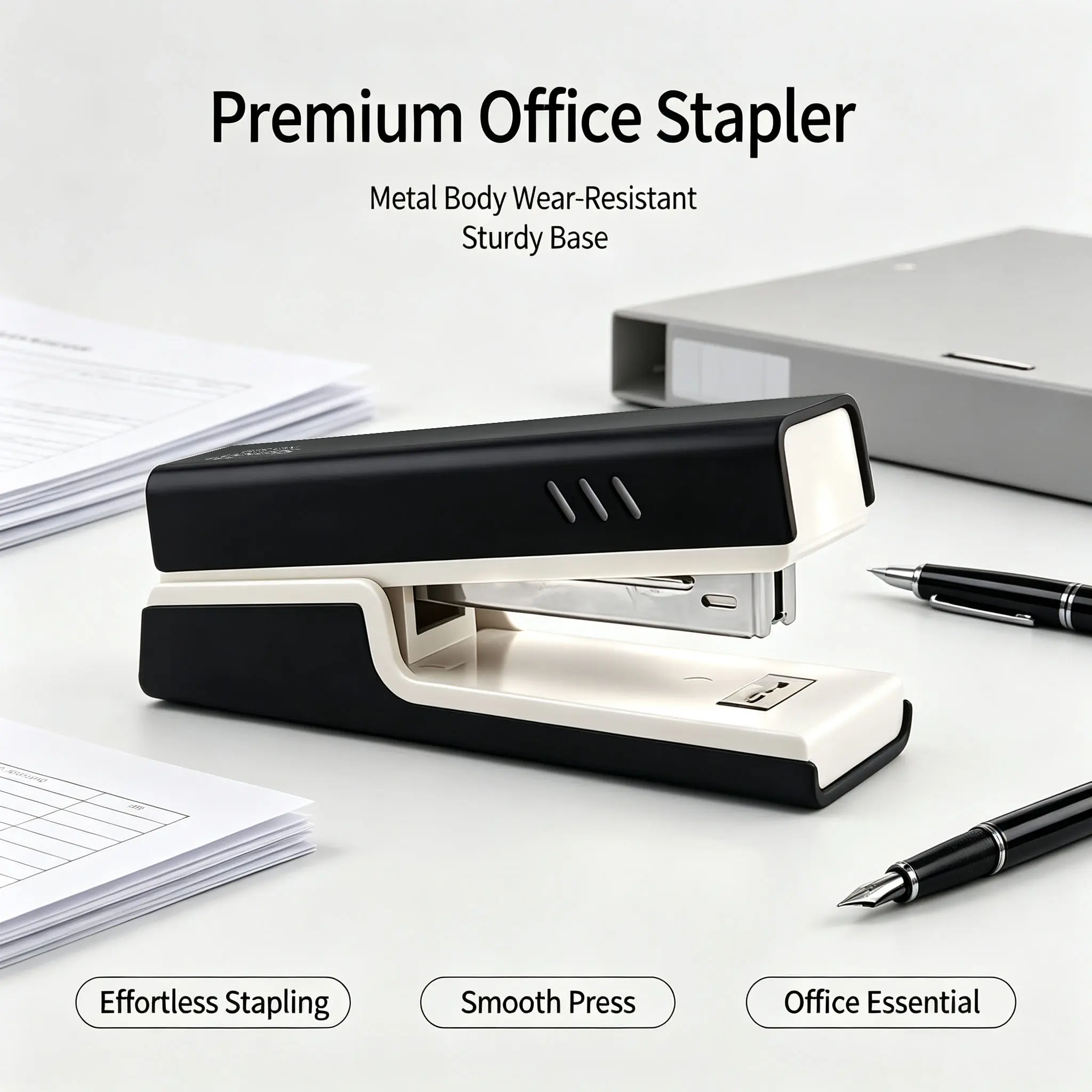 Two Color Stapler, Desktop Office Home Easy-To-Use Stapler, Student Exam File Organizer, Simple High-Aesthetic Multi-Color Office Supplies