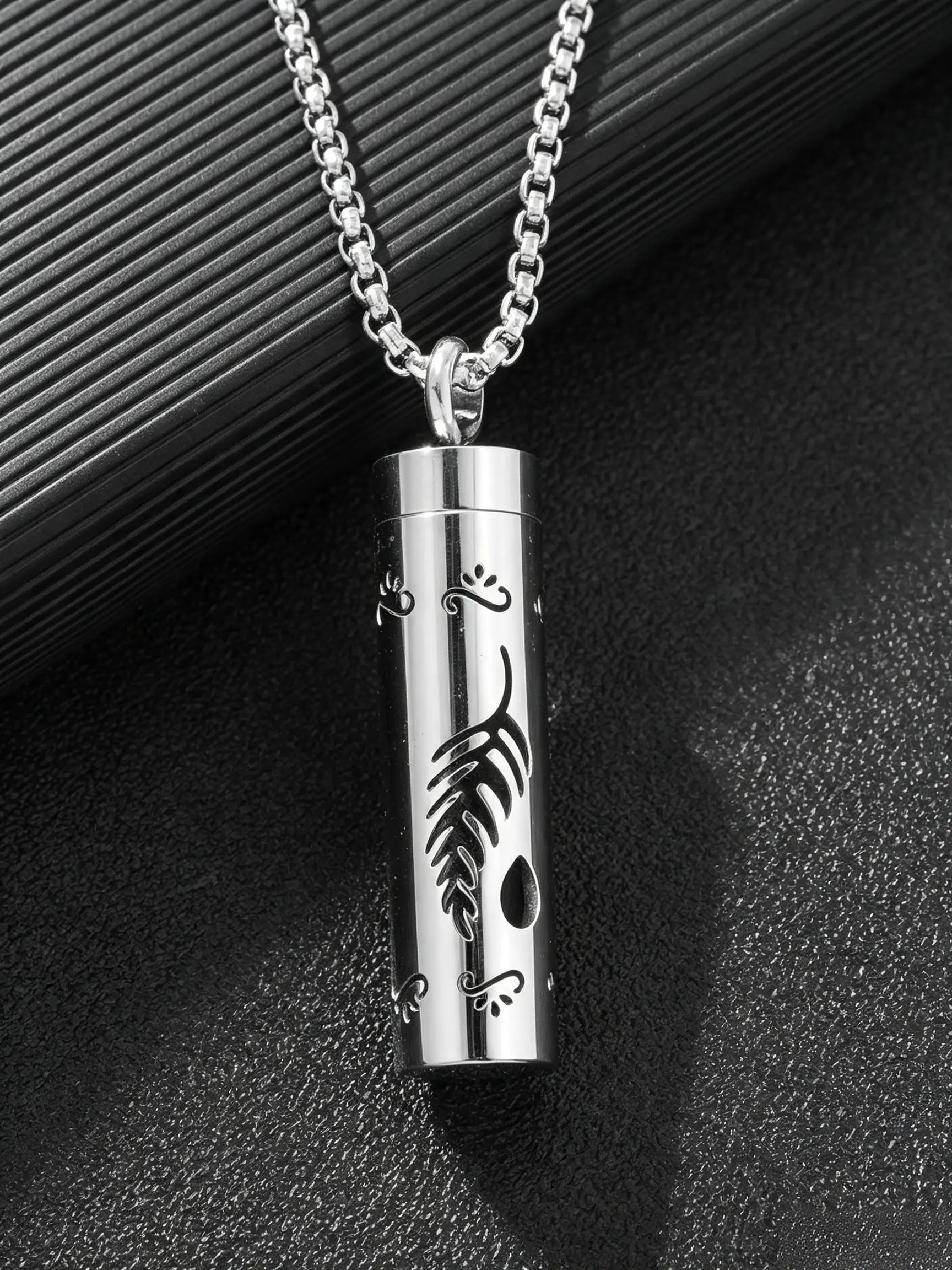 Stainless Steel Perfume Bottle Necklace for Men Women | Hollow Aroma Pendant with Scent Pad, Cylindrical Diffuser Necklace, Premium Daily Fashion Accessory, Multiple Styles Available, Non Fade Couple Jewelry, Perfect Daily Gift