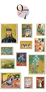 Vintage Eclectic Home Decor - 16 Pcs Boho Gallery Wall Art Prints Set, Cute Dorm Posters For Room Aesthetic Pictures, Earthy Boho Wall Decor For Girl Bedroom Apartment Decoration (Unframed)