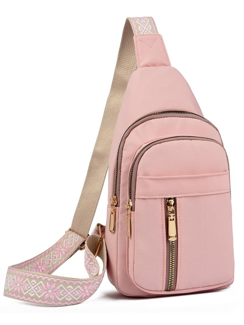 Fashionable Zipper Chest Bag, Casual Versatile Adjustable Crossbody Bag for Women, Lightweight Phone Bag, Trendy All-match Sling Bag, Adjustable Strap Bag for Daily Used