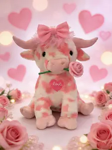 Cute Cow Plush Toy, Highland Calf Stuffed Animal Doll, Valentine's Day Gift for Mom, Girlfriend, Daughter, Birthday Present