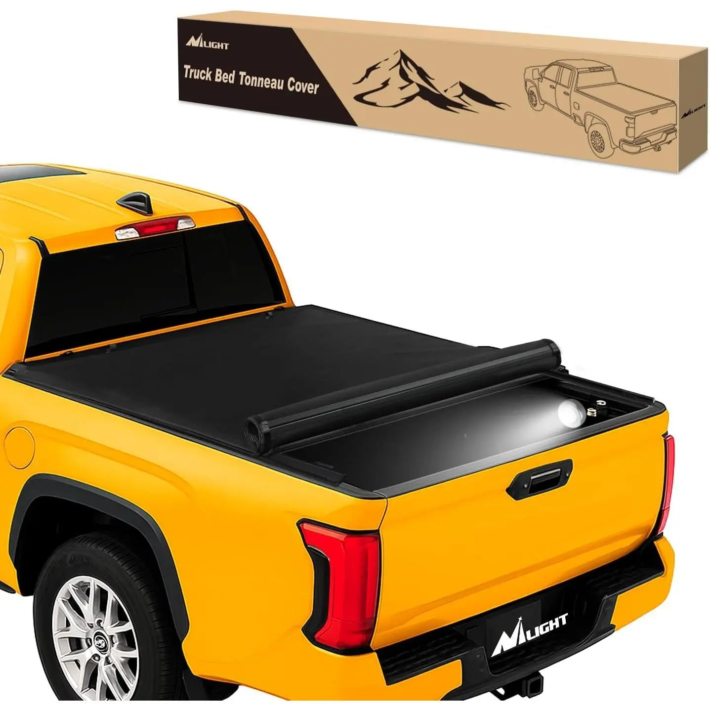 Nilight Soft Roll-Up Tonneau Cover for Toyota Tundra 2022-2025 6.5ft Bed, Low Profile, Waterproof, Easy Install Truck Bed Cover, 6.5 Ft Bed