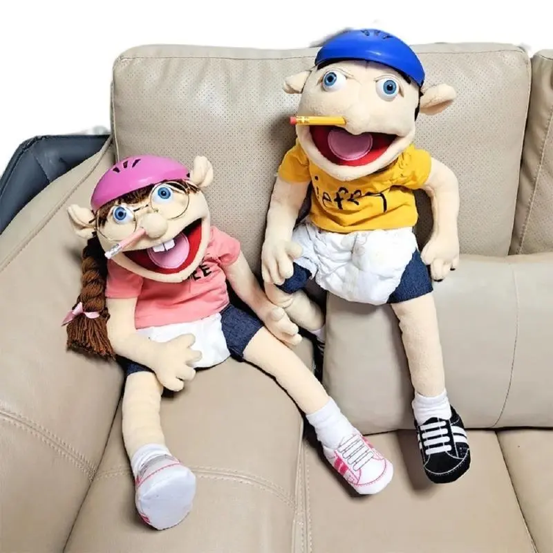 Hot new 1pcs 60cm Jeffy Hand Puppet Plush Children Soft Doll Talk Show Party Props Christmas Doll Plush Toys Puppet Kids Gift
