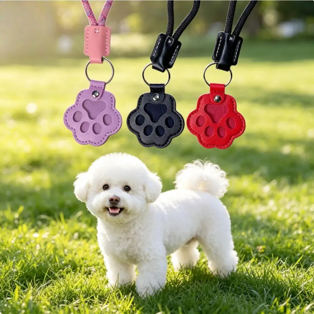 Minimalist Soft Leather Paw Print Pet Hair Keepsake Keychain - Simple, with Compartment, Twist Lock, Clip, Memorial Gift for Pet Parents, Birthday Charm for Dog/Cat Fur Storage, Bag Accessory Charm