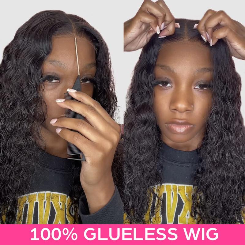 [Beginner Friendly] Bling Hair Glueless Wig Deep Wave 6x4 7x5 9x6 Real Human Hair Wigs HD Transparent Pre Cut Lace Closure Wigs Ready to Wear No Glue Wig 13x6 Lace Front Wigs TikTokShopHolidayHaul