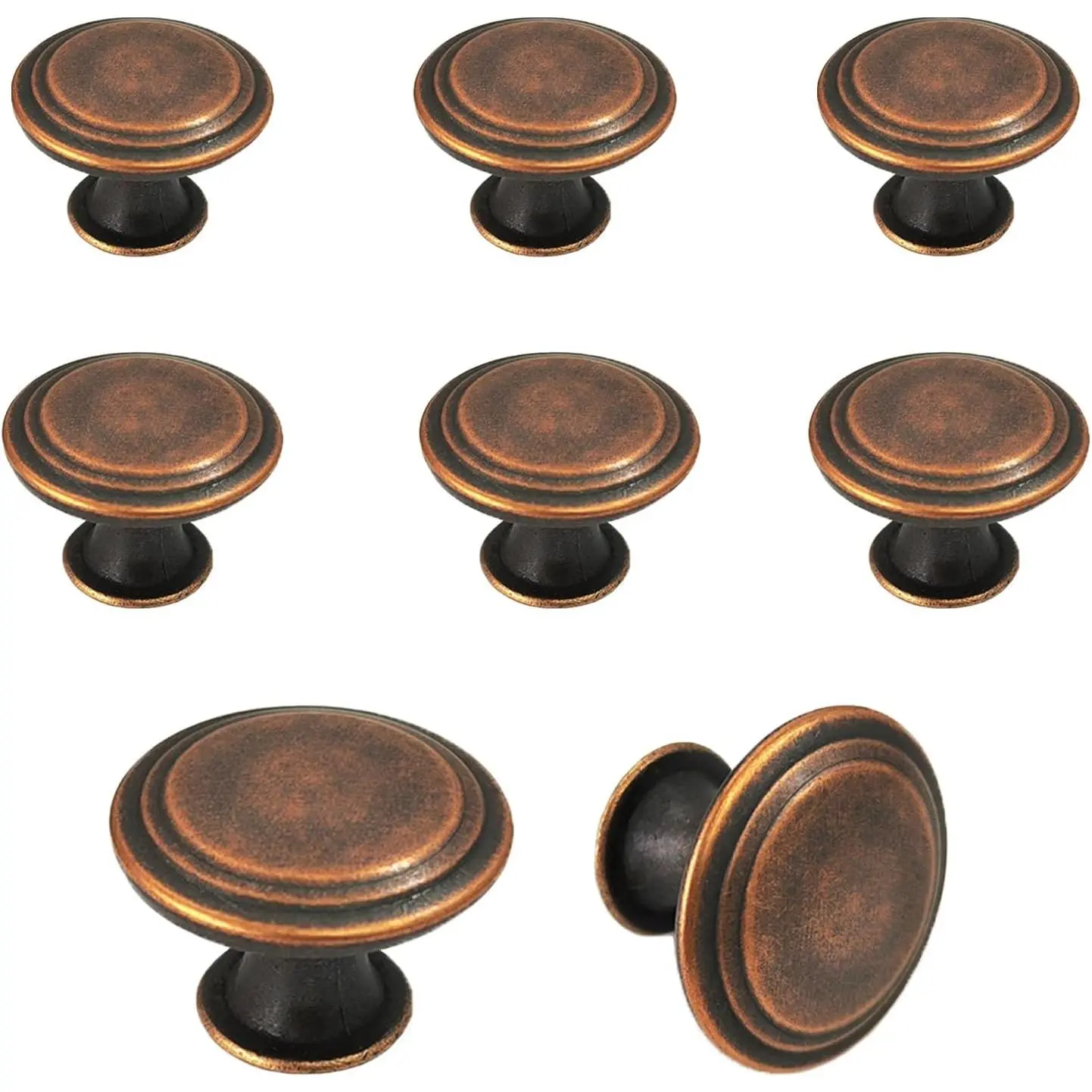 8 Pack Dresser Knobs,Kitchen Cabinet Knobs,Antique Brass Drawer Knobs,as The  Knobs for Dresser,Desk,Kitchen Cupboard,Bathroom Cabinet,,Bifold Closet Door (Bronze-8 Pack)