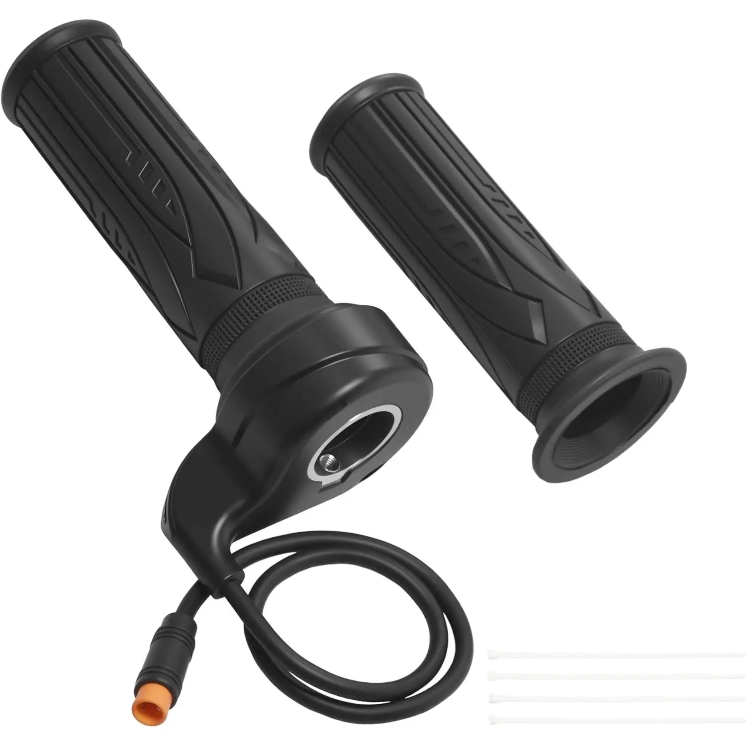 20X Full Twist Anti-Slip Grip Ebike Throttle Accessory - 12V-72V ABS Plastic Universal Fit with Waterproof 3-Pin/SM Connector, Compatible with Electric Bikes, Mountain Bikes, Ebike Accessories, Waterproof Connector