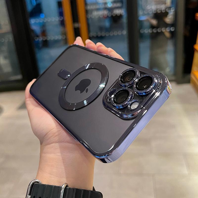 Luxury Magnetic For Magsafe Wireless ChargePlating Clear Case for iPhone 12, 13, 14, 15, 16 ,17Pro Plus Max - Shockproof Silicone Cover