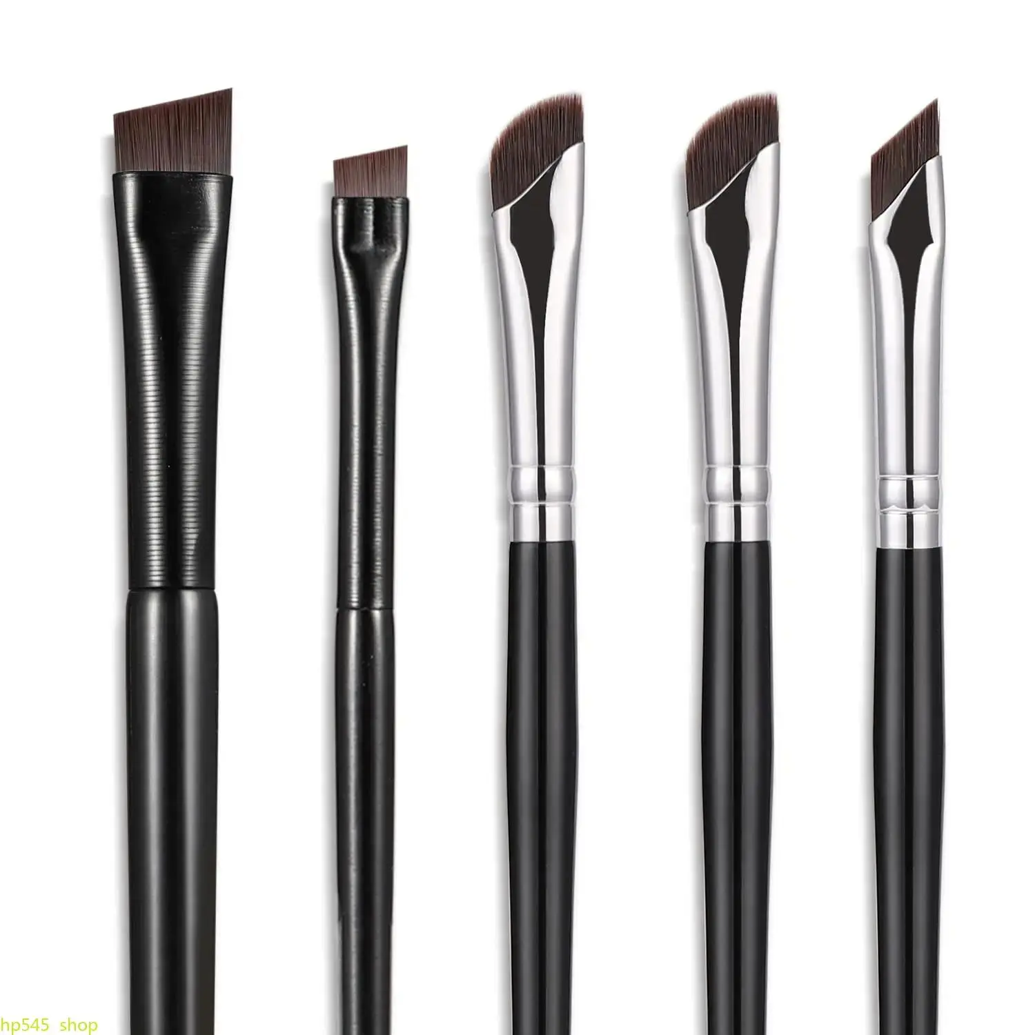 Professional 5-Piece Precision Makeup Brush Set - Cosmetic Kit with Angled, Ultra-Thin, Slanted Flat Brushes, Soft Dense Bristles for Eyeliner, Eyebrow Shaping, Blush Application & Daily Use