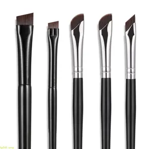 5-Piece Precision Makeup Brush Set, Professional Cosmetic Kit with Angled, Ultra Thin and Slanted Flat Brushes, Multi-functional Makeup Tools for Eyeliner, Eyebrow Shaping and Blush Application, Soft Dense Bristles for Smooth Precise Daily Makeup Creation