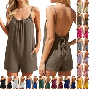 Women's Jumpsuit Summer Beach Vacation Wind Sexy Backless Jumpsuit Women summervibes