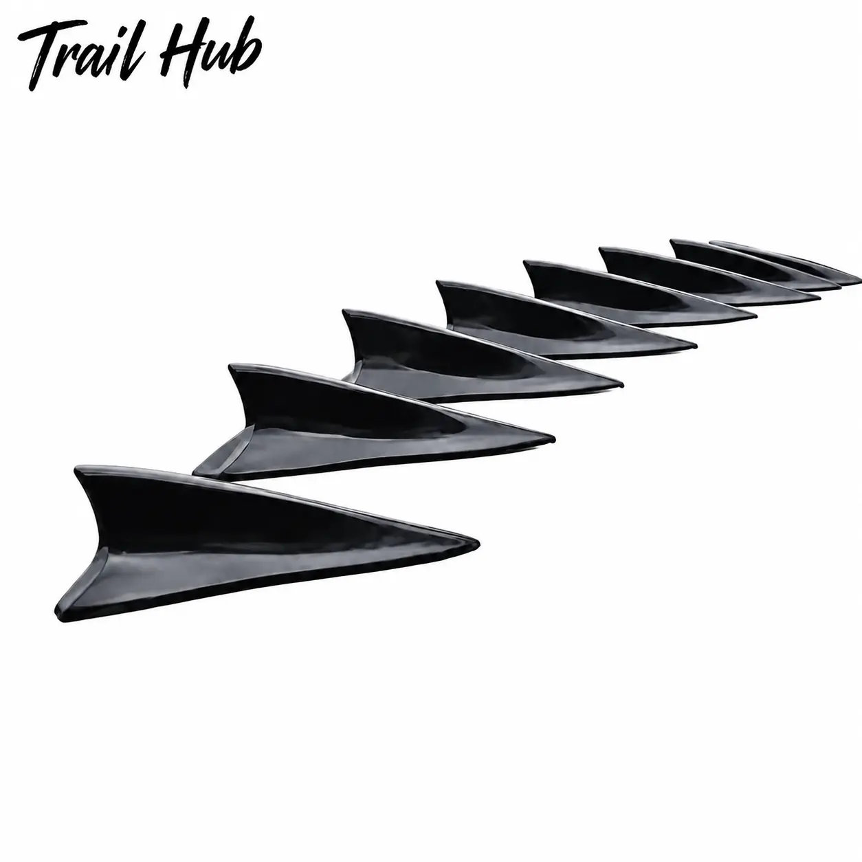 6-Piece Universal Shark Fin Roof Spoiler Kit for Cars – Lightweight ABS Plastic Aerodynamic Exterior Trim Enhances Airflow Efficiency and Delivers Sleek, Sporty Visual Upgrade for Sedans, SUVs, and Pickup Trucks
