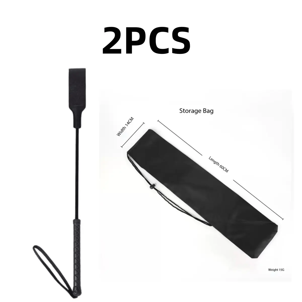 2-Piece 50cm Long Outdoor Extreme Sports Riding Whip, Durable Synthetic Leather, Flexible Equestrian Tool, Essential for All Riders