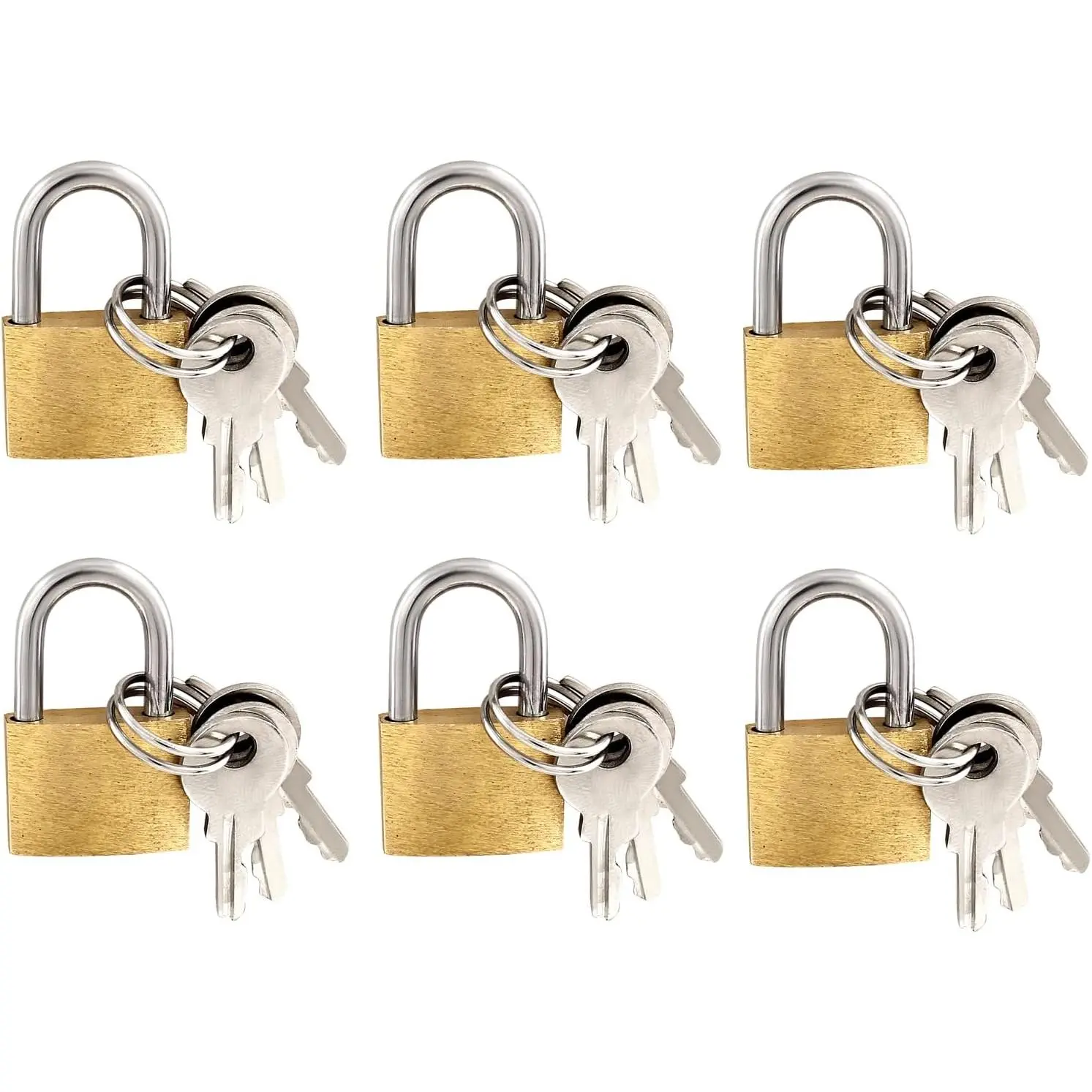 6 count Mini Solid Brass Padlock 20mm