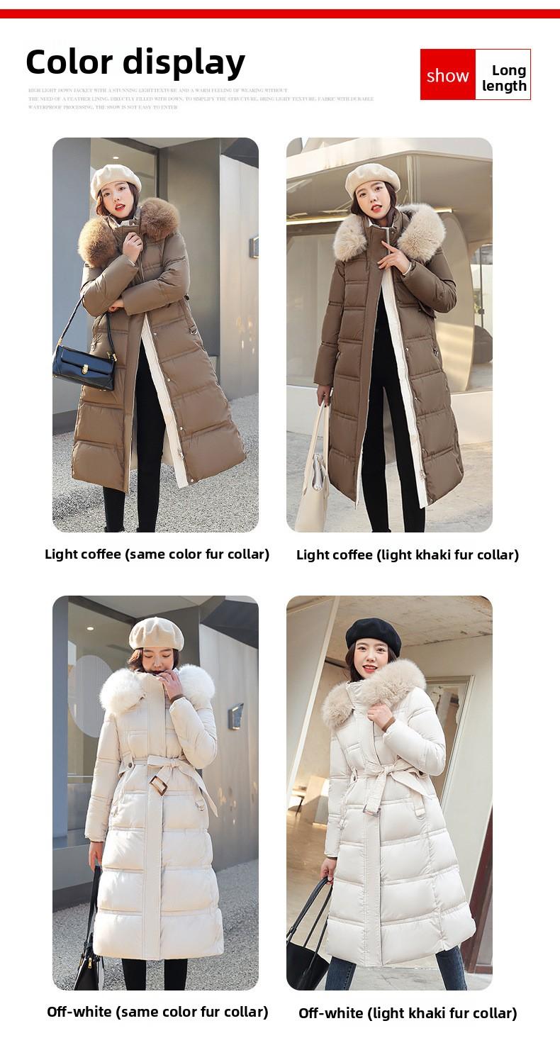 New winter women's thickened long over-the-knee hooded cotton-padded coat with large fur collar. New winter women's thickened long over-the-knee hooded cotton-padded coat with large fur collar.