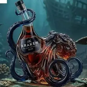 Classic Reappearance: Football Prediction God Octopus Paul Commemorative Lucky Ornament, Can Be Used As A Wine Bottle Decanter (Empty Bottle)