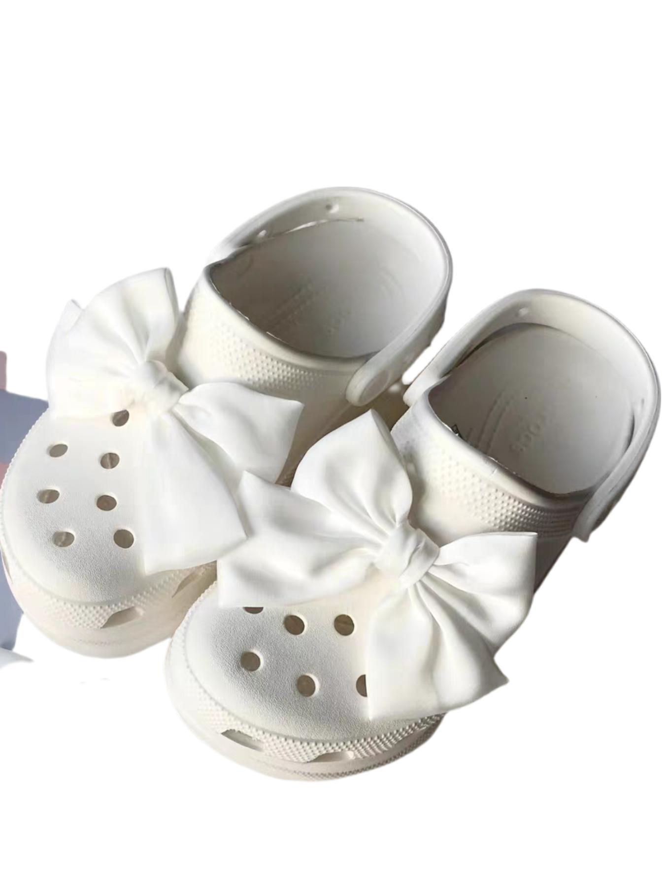 Solid Color Bowknot Design Shoes Decorations, Cute Shoes Jewelry for Women & Girls, Fashionable Shoes Decorations for Clogs, Shoes Diy Accessories, Croc Jibbitz