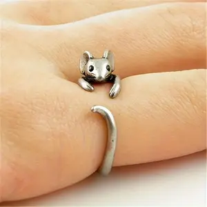 [Adjustable Ring For Creative Design] Adorable Mouse-shaped Adjustable Ring For Creative Design, Animal-themed Parties, And Casual Jewelry