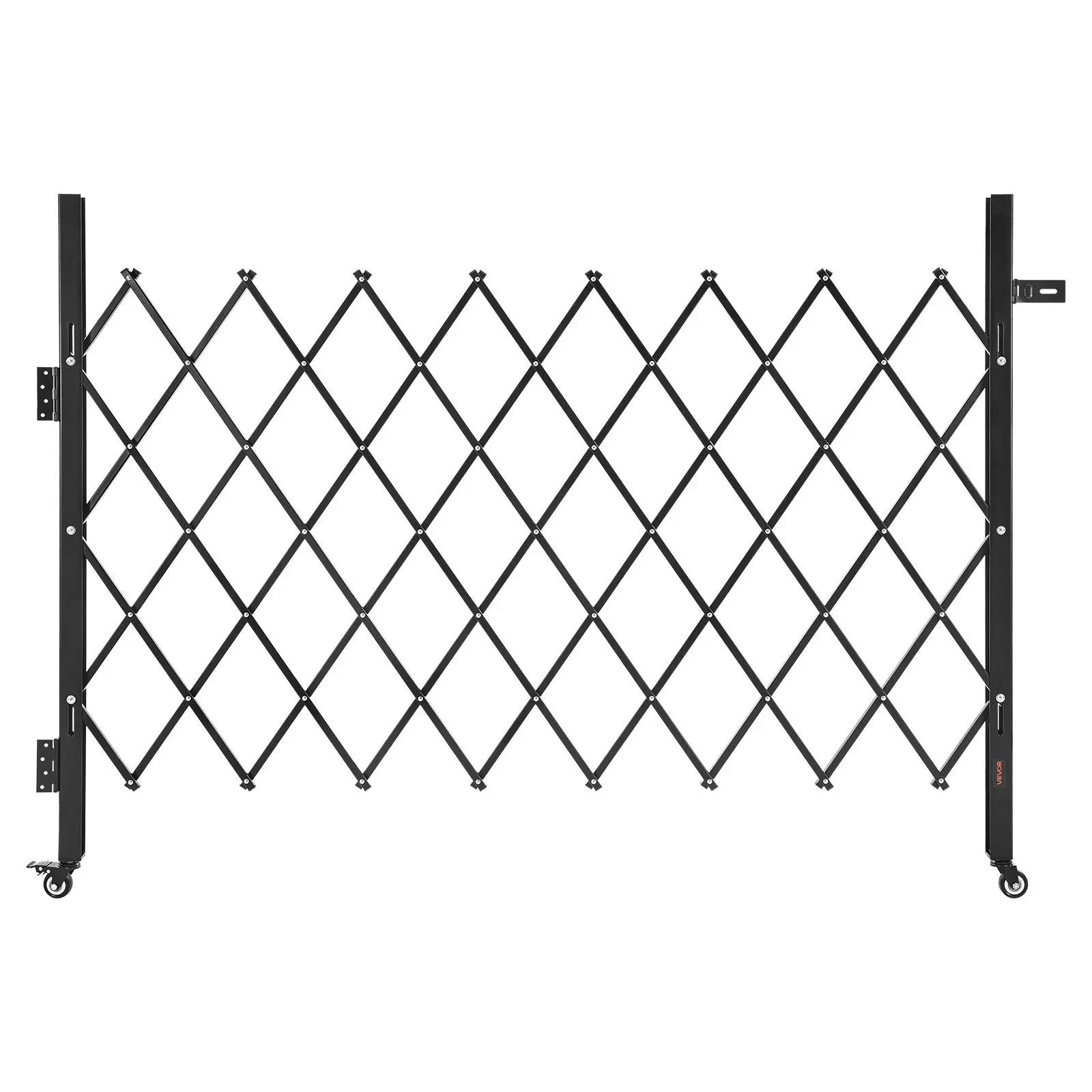 【toolupgrade】VEVOR Single Folding Security Gate, Lockable Scissor Gate with 360 Swivel Casters, Outdoor Barricade Steel Retractable Gates, for Entry Security, Garage, Warehouse Pool, 66.93x 51.57 in (Wx H)