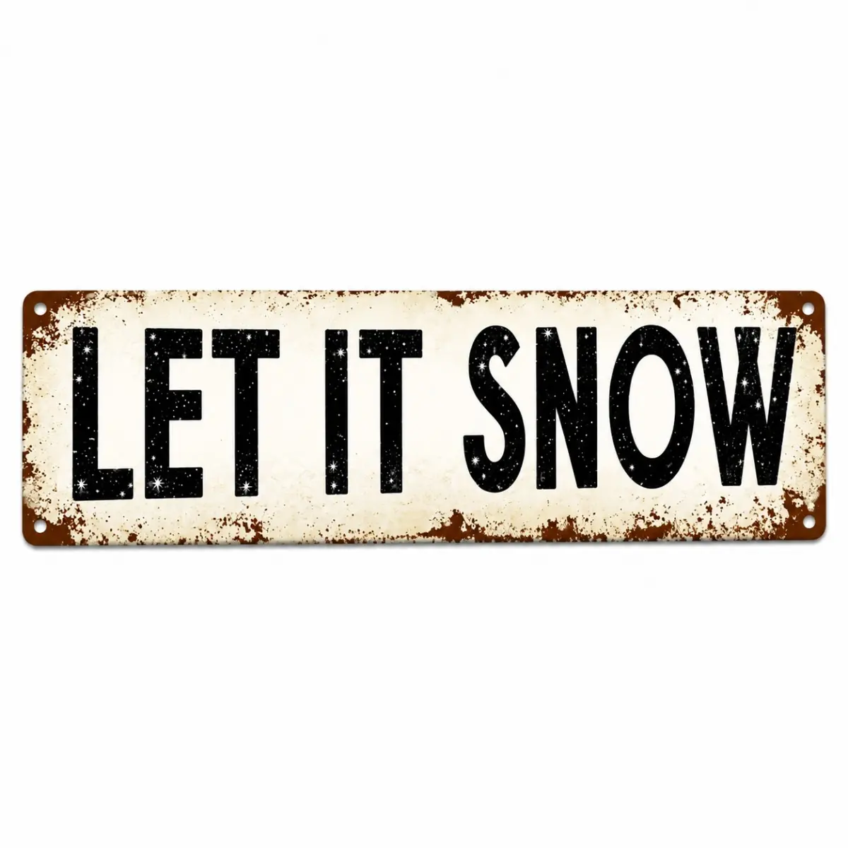 4x16 Inch Let It Snow Metal Sign, Christmas Wall Decor, Winter Holiday Tin Sign, Farmhouse Home Decoration for Living Room, Mantel, Entryway