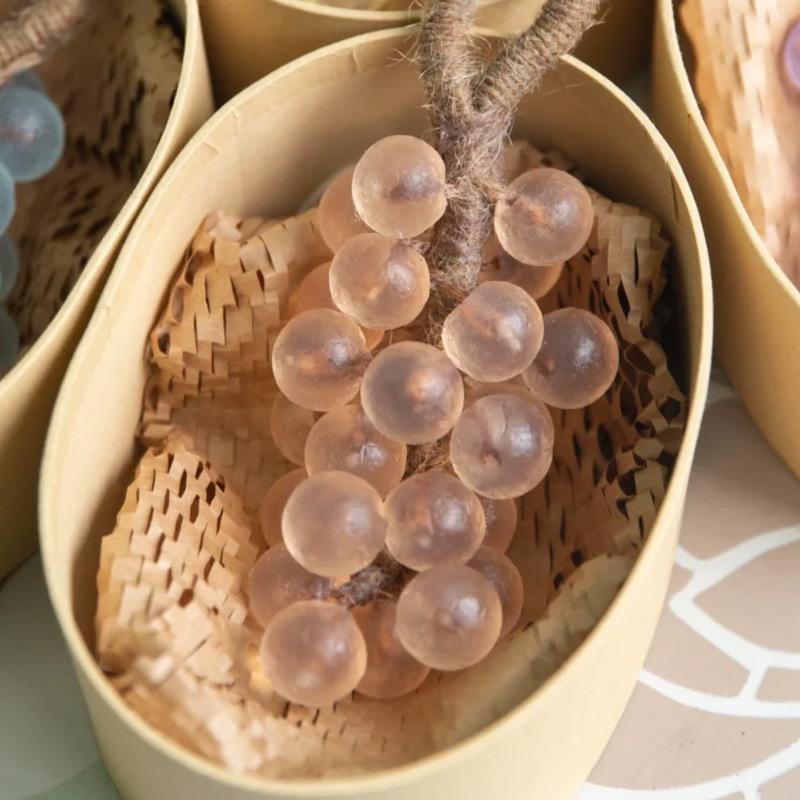 Popular Crystal Grape Soap, Handmade DIY Transparent Grape Bunch Handmade Soap, Gift Box Simulated Grape Soap