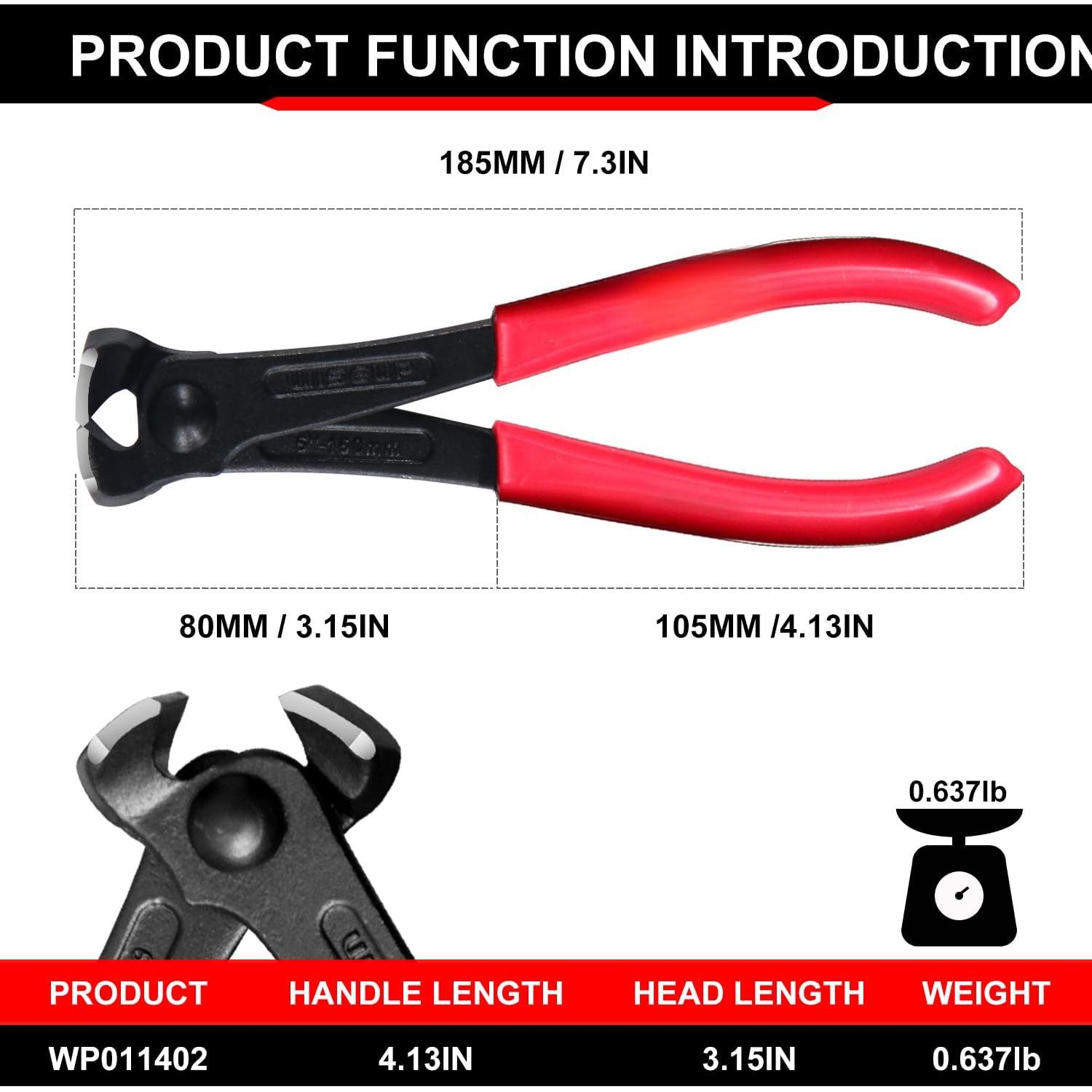 Puller, 7-inch Black Finish Chrome Vanadium Steel Carpenter's Pliers,End  Pliers, for Staple Remover Tool or Flooring Installation Tools (7 inch)