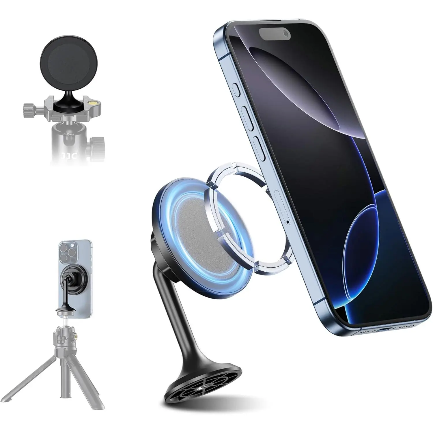 Phone Tripod Mount Adapter with Arca Swiss Mount,Phone Holder for Tripods with 1/4"-20 Screw for  17 Air 16 15 14 13 Pro Max & Mag-Safe Case  Tripod Attachment for Selfie Vlogging