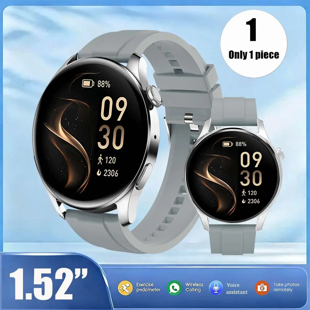 Business Watch Smartwatch Men's Watch Sporty Casual Watch 1.52 Inch Screen Features Multiple Sports Modes/Call Alerts Message Alerts Music Control Perfect for Friends Lovers And Family Smart Watch
