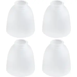 4 Pack White Frosted Glass Shade Replacements, Bell Shaped Glass Shade Covers for Ceiling Fan Light Fixture, 4.92"High, 4.72"Diameter, 1.65 "Fitter, High Transmittance Globe Lampshades