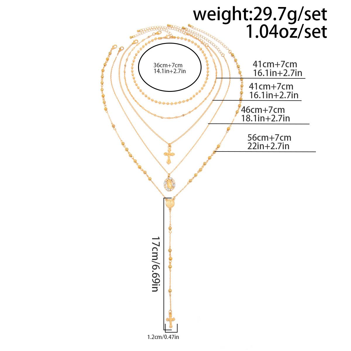 3Pcs Cross Flower Crystal Necklace Set Rhinestone Inlay Layered Chain Dainty Trendy Stackable Jewelry Copper Plated Fashion Minimalist Cute Accessories for Women Girls Daily Party Dating Casual Street Style Wear