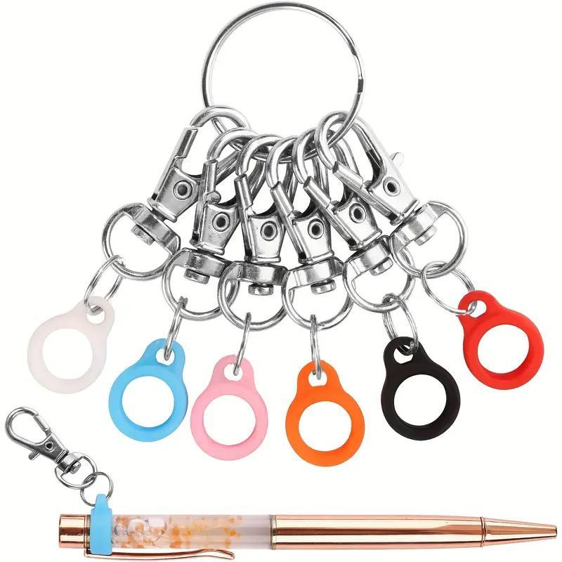 Pen Holder with Badge Reel Clip, Retractable Badge Holders, 6 Counts Durable Silicone & Zinc Alloy Pen Clip without Pen, Assorted Color Stationery & Supplies for Home School Office