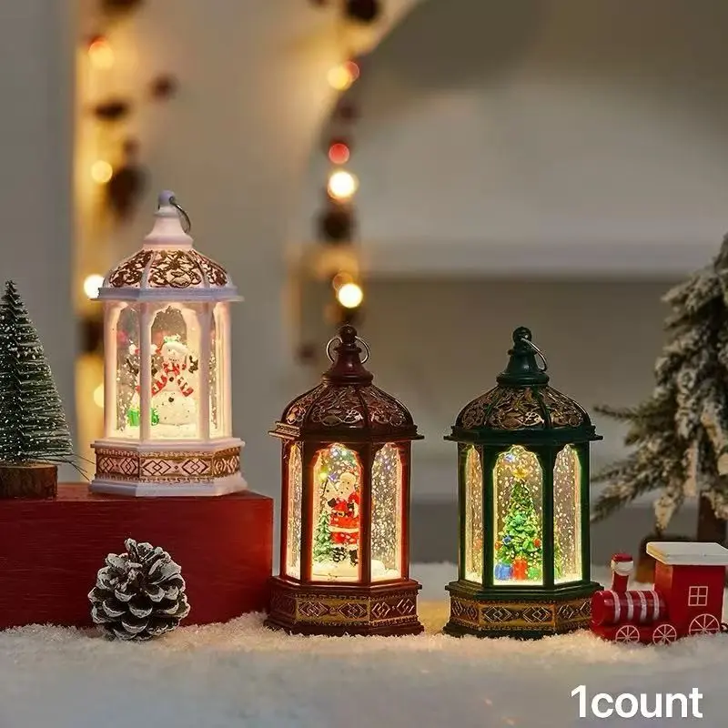 Christmas Snowflake LED Light, Water-Infused Hexagon Lantern, Festive Holiday Gift, Decorative Christmas Ornament, Perfect for Home Decoration
