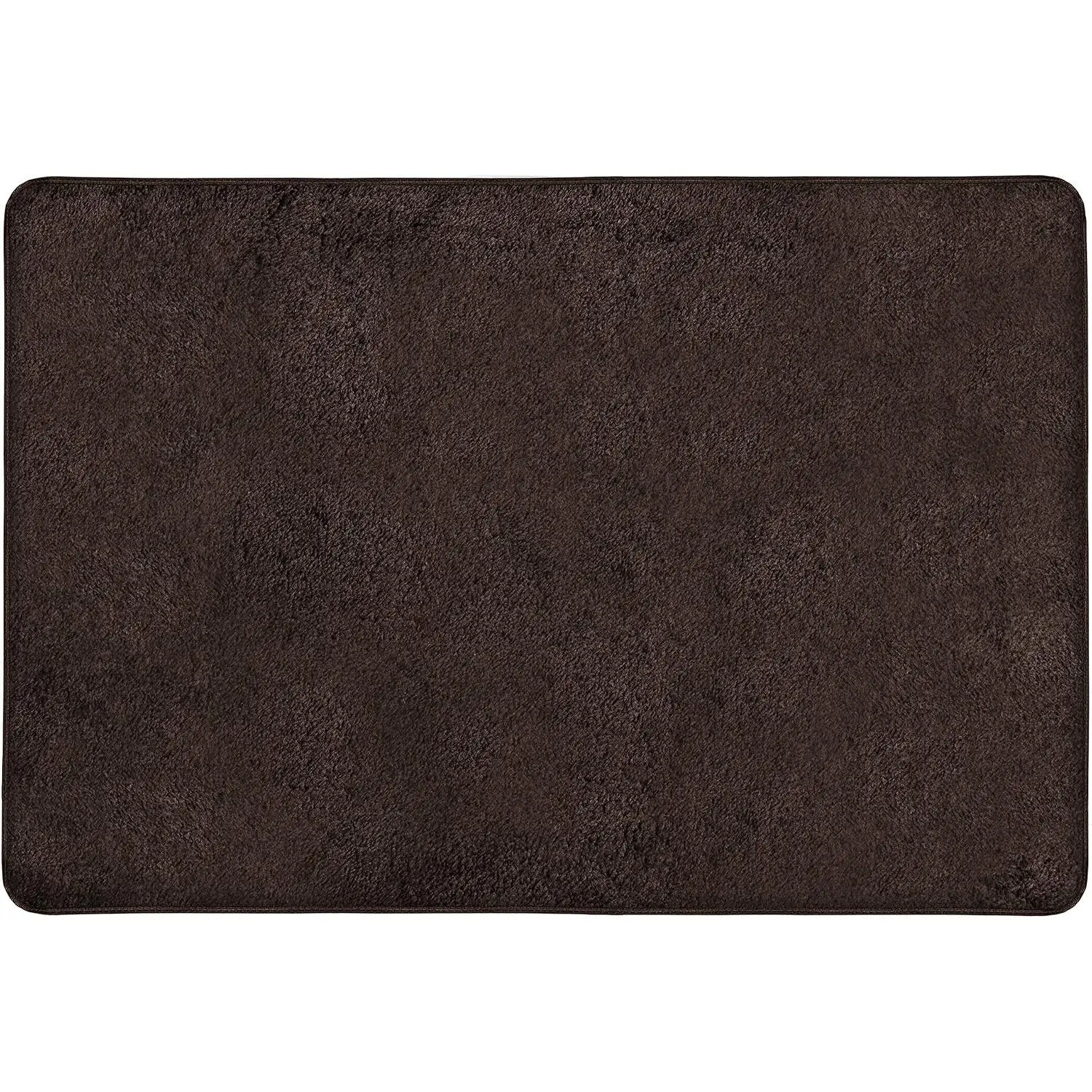 Carpet Stair Tread Landing Mat Area Rug Ultra Plush Shag Soft Non Slip Skid Resistant Tape Free Indoor Doormat Washable  Dark Brown 2' X 3'