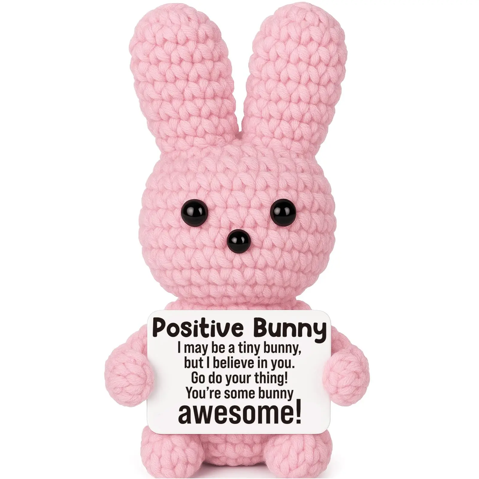 1pc A Hand-Crocheted Bunny Offering Positive Energy; A Creatively Crafted And Inspiring Toy/Doll; Suitable As A Birthday Gift, Desk Decoration, Or A Gift for A Woman, Wife, Girlfriend, Mother, Daughter, Or Graduation.