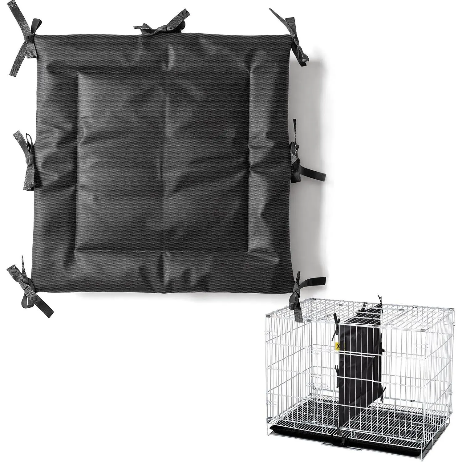 Soft Thick Dog Kennel Divider Panel with Tie Straps, 23.62x21.65 Inch, Puppy Crate Training Accessory, Fits 36" Dog Playpens (Crate Excluded)