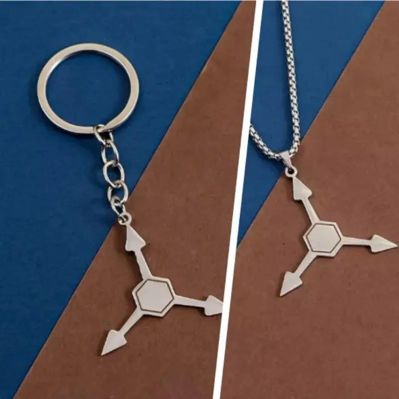 Anime Murder Drones Necklace Solver Metal Pendant Keychain Necklace Unisex Jewelry Gift Cosplay Prop