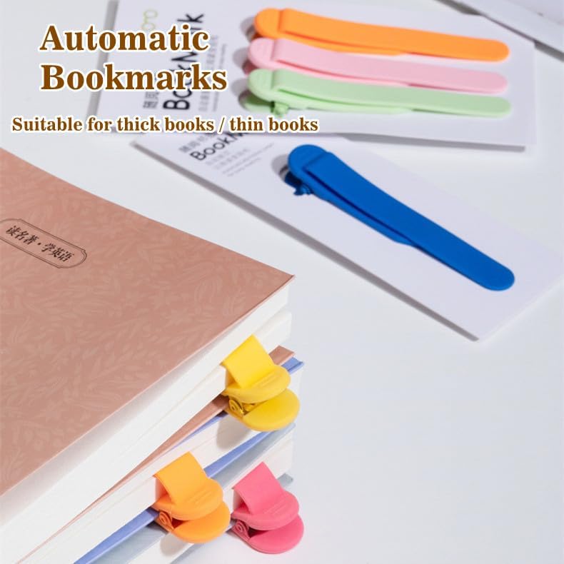 3 count  Automatic Bookmark, Book Marks for Reading, Cute  Book Markers,  Bookmarks Clip Book Page Holder for Women, Men, , Book Lovers, Stay in Place and Follow as You Read