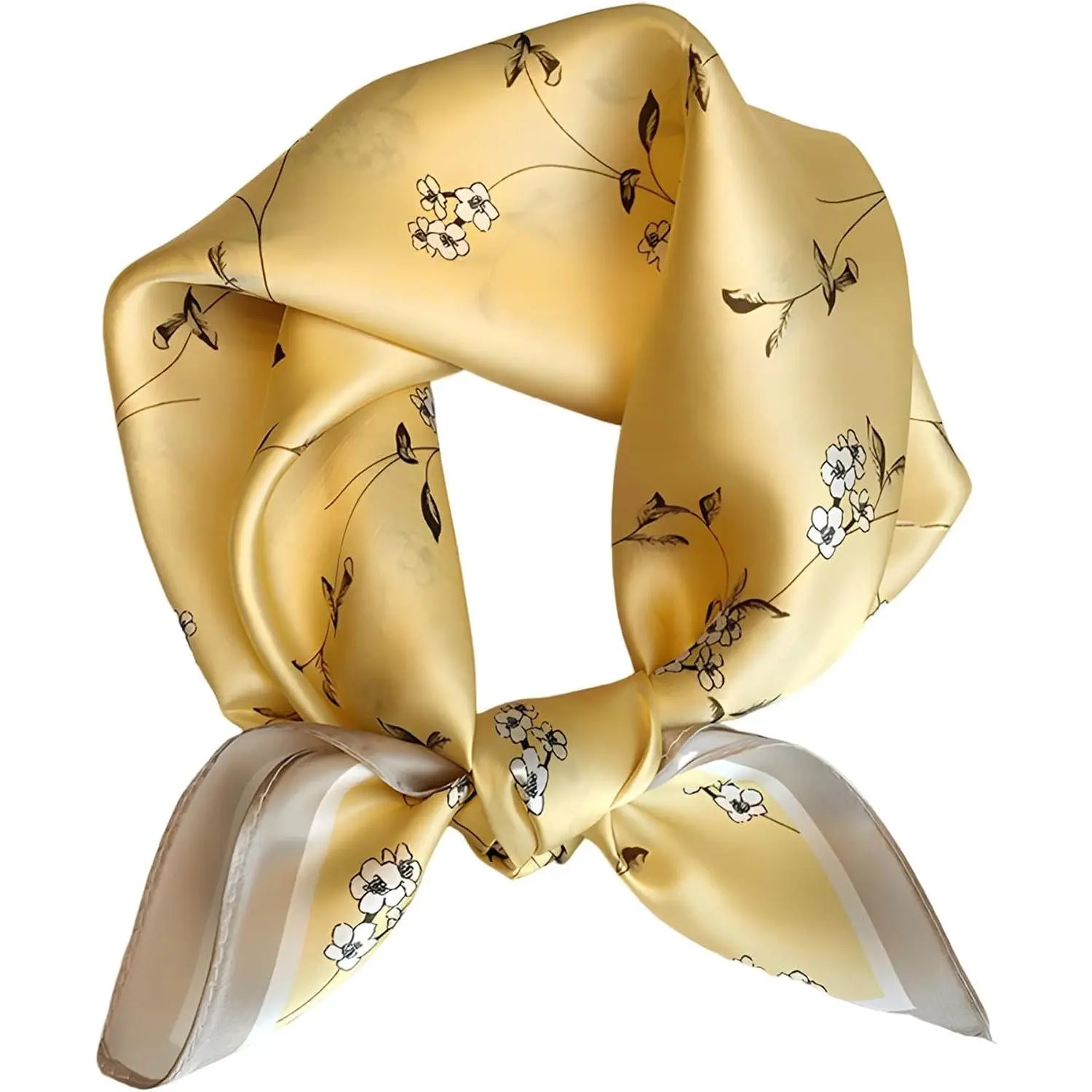 100% Mulberry Silk Scarf for Women Hair Lightweight Square Neckerchief Wrap For Head Scarves 21"